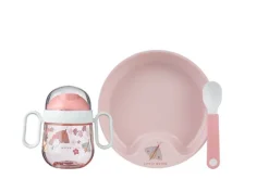 3 delig babyservies Flowers & Butterflies