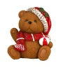Beer kerstbeeld bal met LED licht 29cm