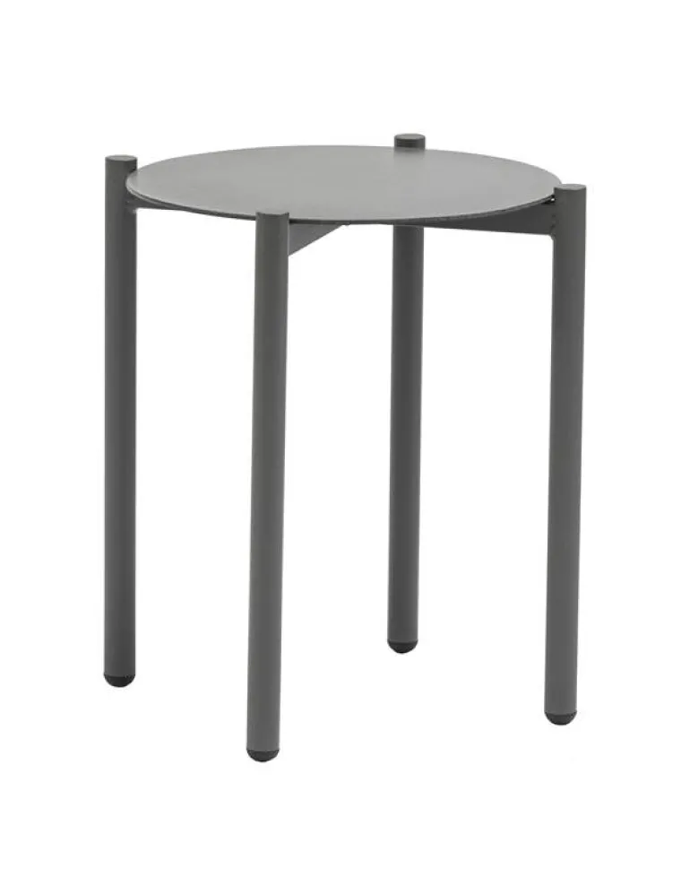 Bijzettafel rond Jolien - ?46xH50cm - Aluminium - Lichtgrijs