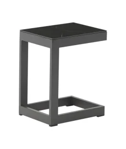 Bijzettafel vierkant Jamina - L30xB40xH50cm - Aluminium - Antraciet