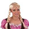 Blonde Pruik Heidi met vlechtjes