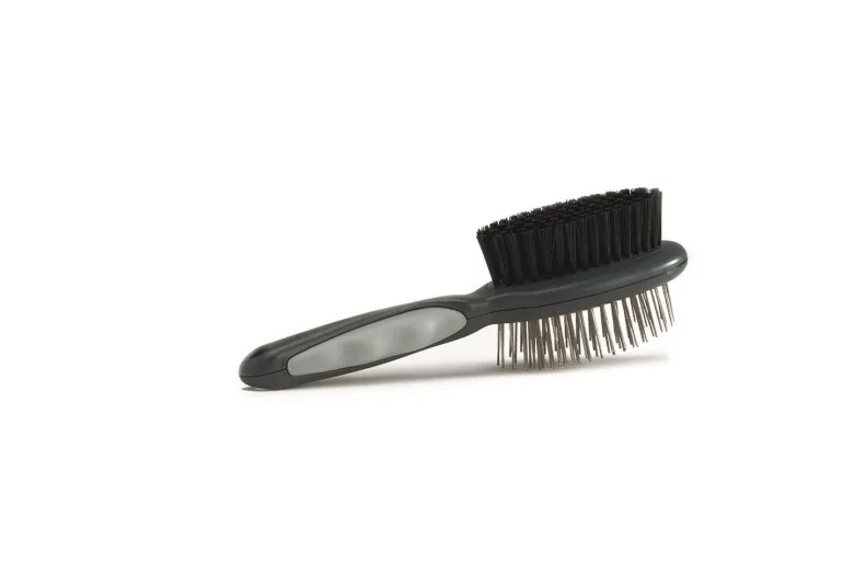 Combi kattenborstel grijs 19,5 cm