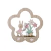 Decoratie houten bloem met paasdeco op voet 15,3cm