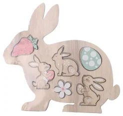 Decoratie houten paashaas figuurtjes