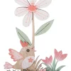 Decoratie houten vogel tafereel 17,5cm