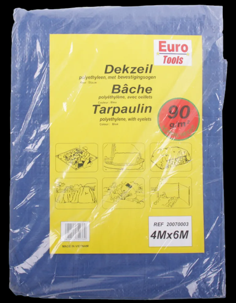 Dekzeil 4x6m 90g blauw