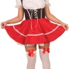 Dirndl Rode Rok en Zwarte Bustier - Maat 36