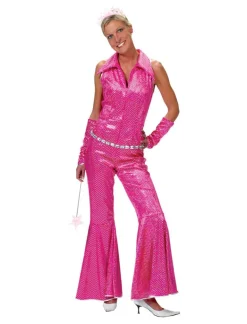 Disco Kostuum Roze Jumpsuit Groovy - Maat 40/42