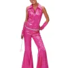 Disco Kostuum Roze Jumpsuit Groovy - Maat 36/38