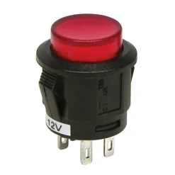 Drukschakelaar rood 12 V