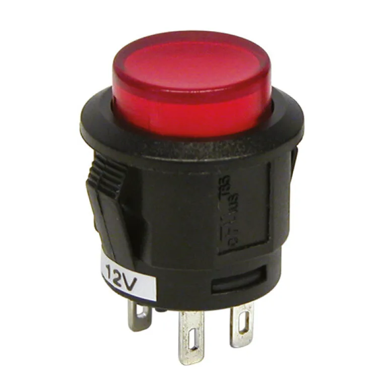 Drukschakelaar rood 12 V