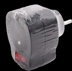 Eenwegstekker met schakelaar zwart 1 x 16 A