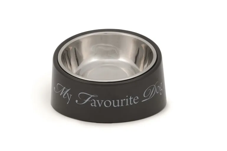 Eetbak 'My favourite dog' grijs 18 cm