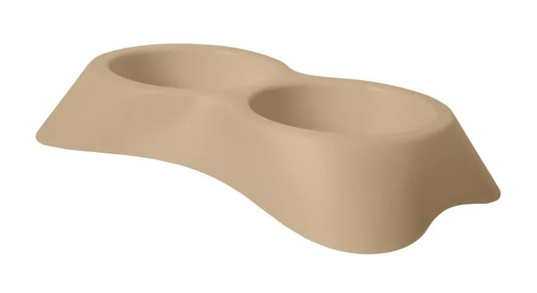 Eetpot dubbel Nuvola bruin 20 x 35 x 6 cm