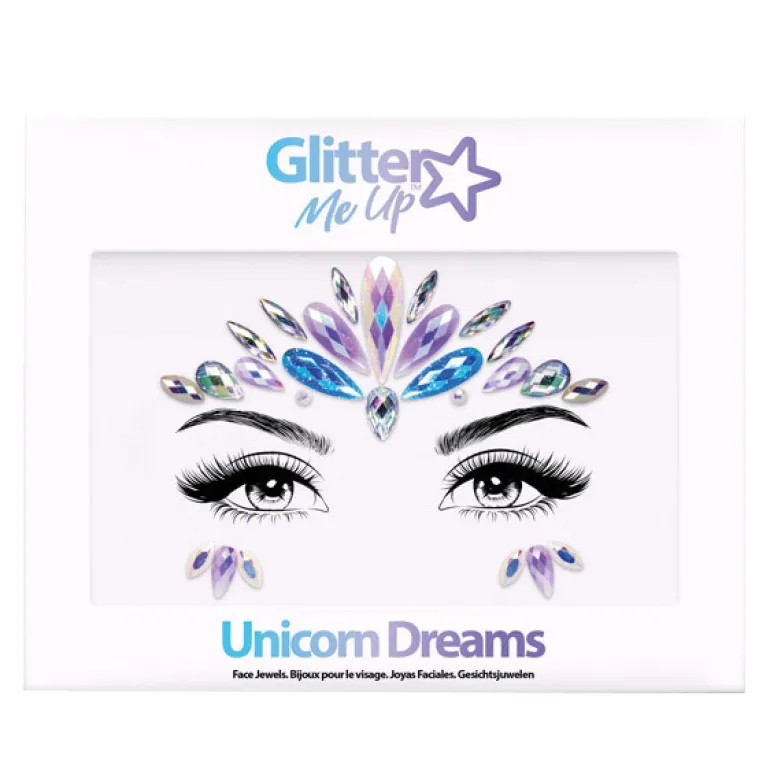 Gezicht Juwelen Steentjes Unicorn Dreams - Meerkleurig