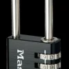 Hangslot 40 mm aluminium 6 mm diameter zwart