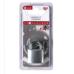 hangslot 30 mm grijs + 2 sleutels