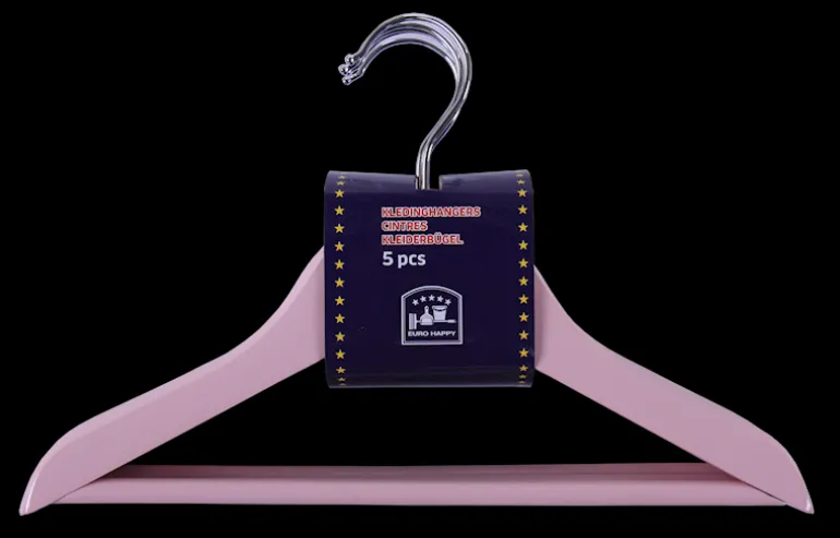 Houten hanger kind roze 5 stuks