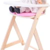 Houten poppenstoel roze/wit