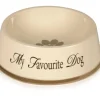 Keramische eetbak 'My favourite dog' grijs 22 x 8,5 cm
