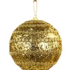 Kerstbal spiraal bloem L goud