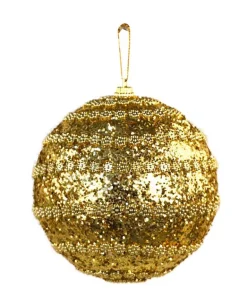 Kerstbal spiraal bloem L goud