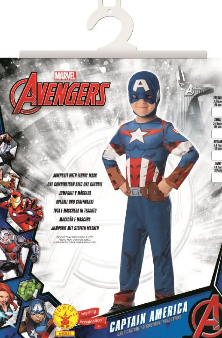 Kinderkostuum Avengers Captain America - Maat 116