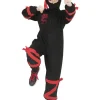 Kinderkostuum Ninja Zwart met Rode Draak - Maat 116