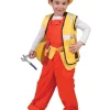 Kinderkostuum Overall Oranje met Fluo Hesje - Maat 140