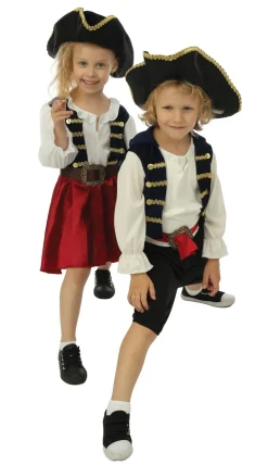 Kinderkostuum piraat met hoed jongen- 3 delig - Blauw - 7-9 jaar