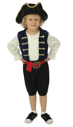 Kinderkostuum piraat met hoed jongen- 3 delig - Blauw - 3-4 jaar