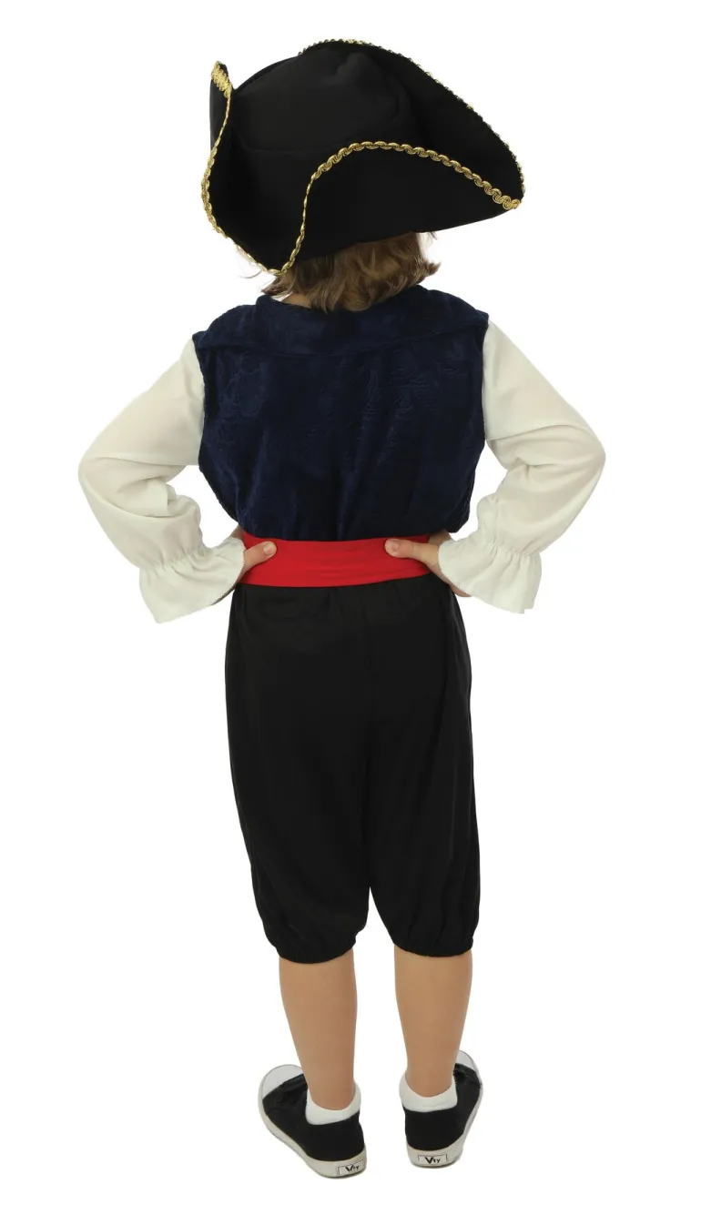 Kinderkostuum piraat met hoed jongen- 3 delig - Blauw - 3-4 jaar