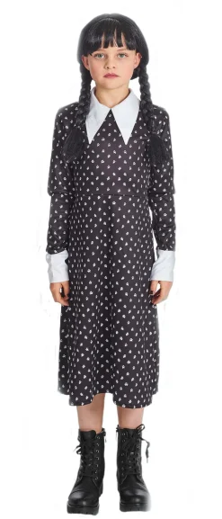 Kinderkostuum Wednesday Addams - Maat  140