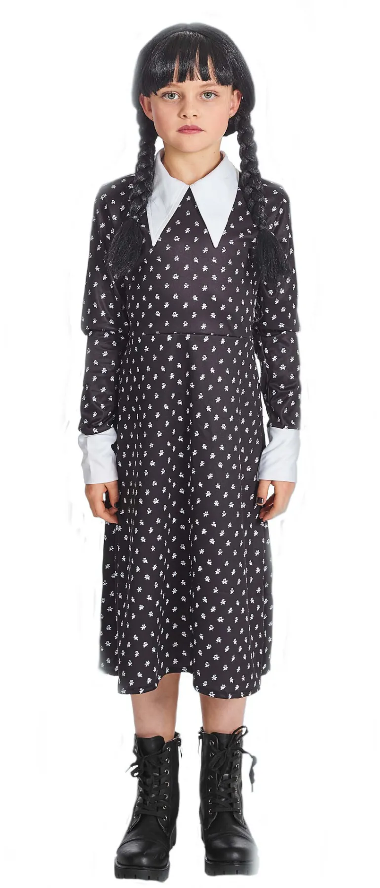 Kinderkostuum Wednesday Addams - Maat 128