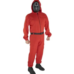 Kostuum Squid Game rood pak + masker