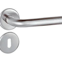 Kruk inox met rozet en sleutelplaat