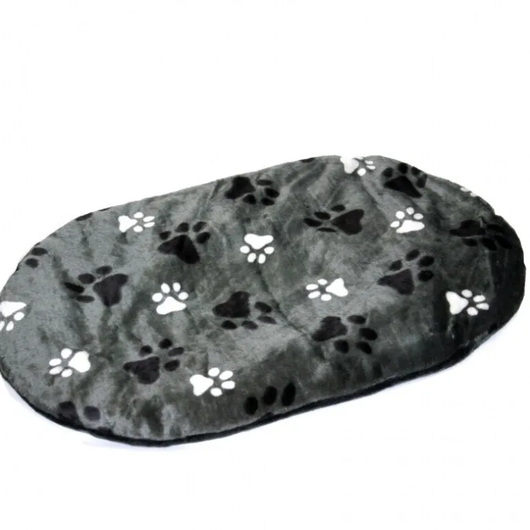 Kussen ovaal grijs voetprint 105 x 65 x 5 cm