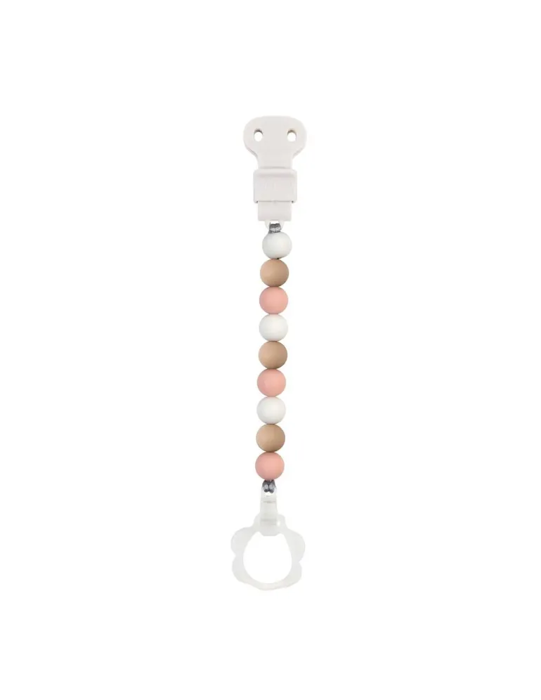 Lapidou fopspeenketting Roze-Wit-Beige
