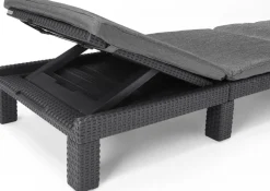 Ligbed Daytona wicker grafiet 195x64x22 cm