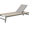 Ligbed Jennifer verstelbaar met Polywood - Aluminium - Lichtgrijs Textilene
