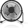 Metalen mini ventilator USB zwart 10 cm diameter
