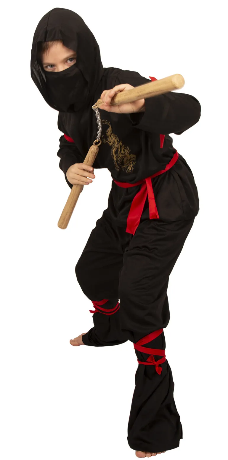 Ninja Kostuum Gouden Draak - Maat 116