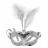 Oogmasker Loup Zilver Met Pluimen