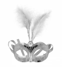 Oogmasker Loup Zilver Met Pluimen