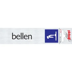 Pictogram bellen aluminium 6,5 x 4,4 cm