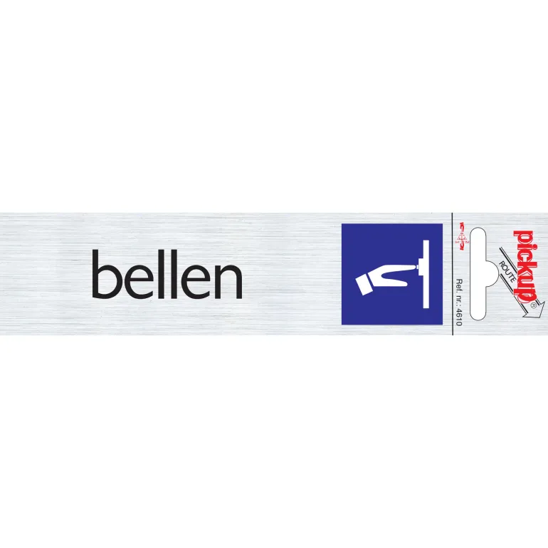 Pictogram bellen aluminium 6,5 x 4,4 cm