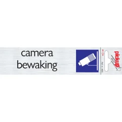 Pictogram bewaking aluminium 16,5 x 4,4 cm