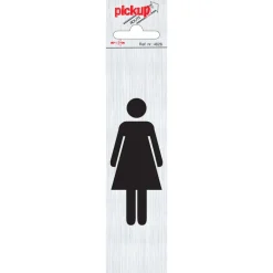Pictogram dames verticaal aluminium 6,5 x 4,4 cm