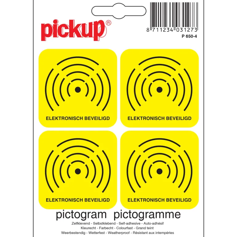 Pictogram elektronisch beveiligd 10 x 10 cm