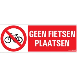 Pictogram geen fietsen 33 x 12 cm